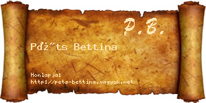 Péts Bettina névjegykártya